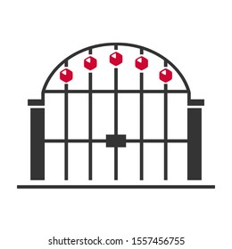 Decorative gate design on white background, vector illustration