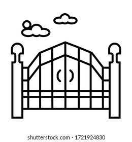 Decorative gate icon vector illustration