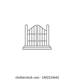 decorative gate vector icon isolated on white background