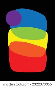 Decorative Gay Pride Rainbow Flag Illustration, Abstract Modernist-style, graphic wall art