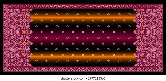 decorative geometric Bandhani with shibori print stole background design