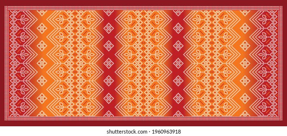 decorative geometric Bandhani  stole background design