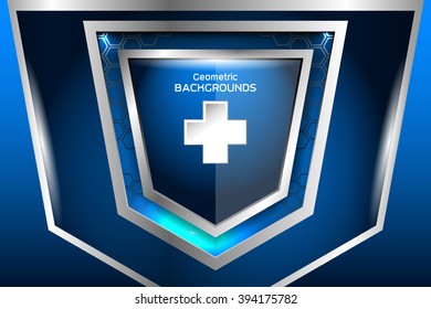 decorative geometric blue backgrounds, Vector Illustration