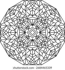 Vetor de mandala de cristal geométrico decorativo, motif japonês Aomori inspirado mosaico representando resiliência e unidade, fundo premium para cartaz e embalagem