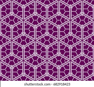 decorative geometric cube pattern. seamless vector illustration. for wallpaper, invitation, fabric textile. purple color