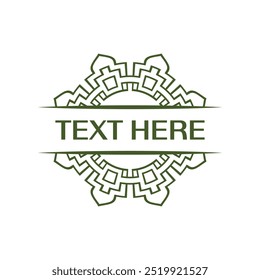 Decorative geometric emblem badge template with symmetrical rays
