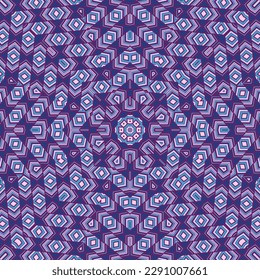 Decorative geometric endless pattern graphic design. Flat linen print. Stylized geometry texture. Azulejo traditional composition. Beauty fashion cover.