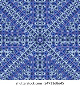 Decorative geometric endless pattern graphic design. Trendy textile print. Stylized geometry texture. Azulejo traditional design. Tiled shapes geometry.