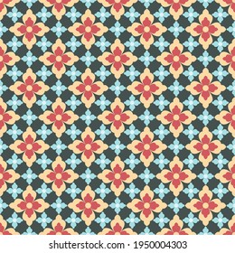 Decorative geometric floral pattern. Seamless abstract vector illustration