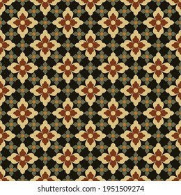 Decorative geometric floral pattern. Seamless abstract vector illustration