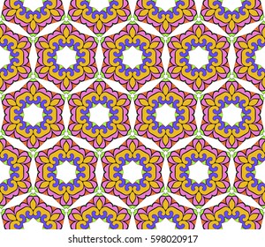 decorative geometric floral pattern. seamless vector illustration. for wallpaper, invitation, fabric textile