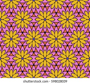 decorative geometric floral pattern. seamless vector illustration. for wallpaper, invitation, fabric textile
