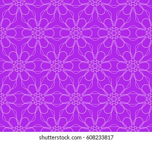 decorative geometric floral pattern. seamless vector illustration. for wallpaper, invitation, fabric textile. purple color