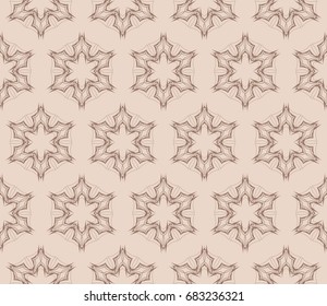 decorative geometric floral pattern. seamless vector illustration. for wallpaper, invitation, fabric textile. beige color