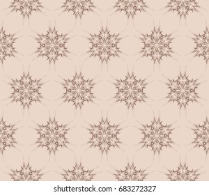 decorative geometric floral pattern. seamless vector illustration. for wallpaper, invitation, fabric textile. beige color