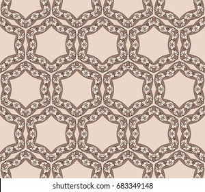 decorative geometric floral pattern. seamless vector illustration. for wallpaper, invitation, fabric textile. beige color