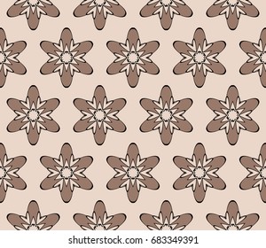 decorative geometric floral pattern. seamless vector illustration. for wallpaper, invitation, fabric textile. beige color