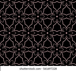 decorative geometric floral seamless pattern. vector illustration. stylish design. for invitation, fabric, decor, textile