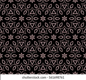 decorative geometric floral seamless pattern. vector illustration. stylish design. for invitation, fabric, decor, textile