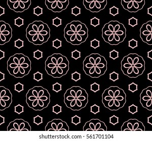 decorative geometric floral seamless pattern. vector illustration. stylish design. for invitation, fabric, decor, textile