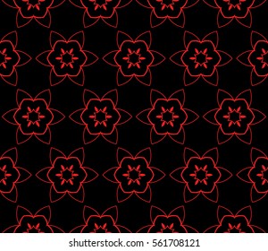 decorative geometric floral seamless pattern. vector illustration. stylish design. for invitation, fabric, decor, textile