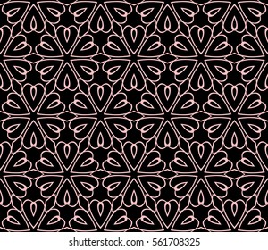 decorative geometric floral seamless pattern. vector illustration. stylish design. for invitation, fabric, decor, textile
