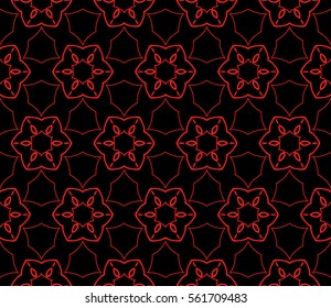 decorative geometric floral seamless pattern. vector illustration. stylish design. for invitation, fabric, decor, textile