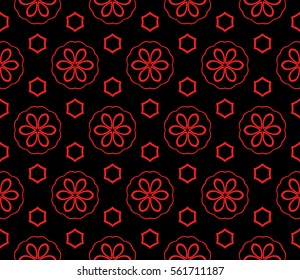 decorative geometric floral seamless pattern. vector illustration. stylish design. for invitation, fabric, decor, textile