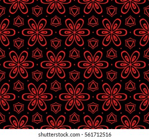 decorative geometric floral seamless pattern. vector illustration. stylish design. for invitation, fabric, decor, textile