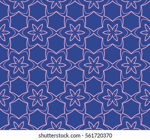 decorative geometric floral seamless pattern. vector illustration. stylish design. for invitation, fabric, decor, textile