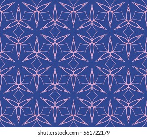 decorative geometric floral seamless pattern. vector illustration. stylish design. for invitation, fabric, decor, textile