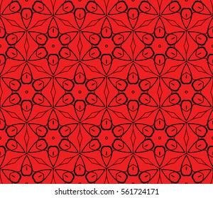 decorative geometric floral seamless pattern. vector illustration. stylish design. for invitation, fabric, decor, textile