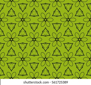 decorative geometric floral seamless pattern. vector illustration. stylish design. for invitation, fabric, decor, textile