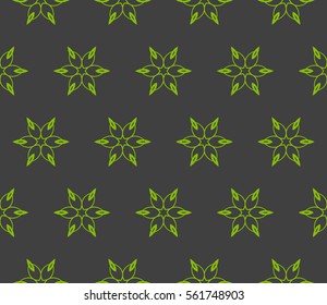 decorative geometric floral seamless pattern. vector illustration. stylish design. green, grey color. for invitation, fabric, decor, textile
