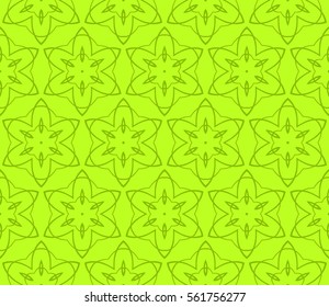 decorative geometric floral seamless pattern. vector illustration. stylish design. green, yellow color. for invitation, fabric, decor, textile