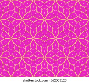 decorative geometric floral seamless pattern. vector illustration. stylish design. two color. for invitation, fabric, decor, textile