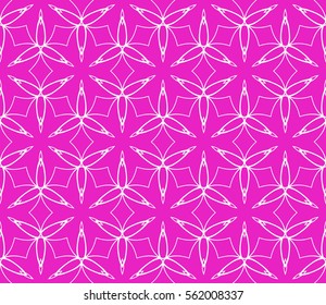 decorative geometric floral seamless pattern. vector illustration. stylish design. pink, silver color. for invitation, fabric, decor, textile