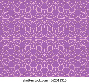 decorative geometric floral seamless pattern. vector illustration. stylish design. purple, beige color. for invitation, fabric, decor, textile