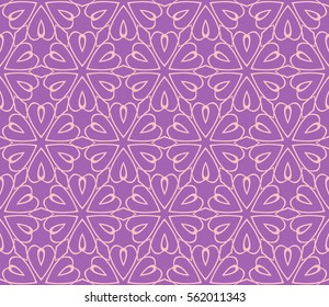 decorative geometric floral seamless pattern. vector illustration. stylish design. purple, beige color. for invitation, fabric, decor, textile