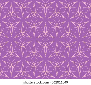 decorative geometric floral seamless pattern. vector illustration. stylish design. purple, beige color. for invitation, fabric, decor, textile