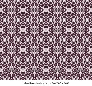 decorative geometric floral seamless pattern. brown color. vector illustration