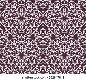 decorative geometric floral seamless pattern. brown color. vector illustration
