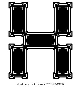 Fuente geométrica decorativa. Letra vectorial personalizada.