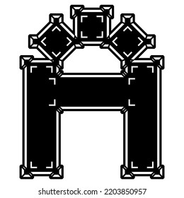 Decorative geometric font. Custom vector letter.