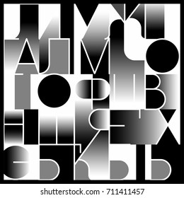 Decorative geometric font design. Abstract  type art vector illustration featuring the letters of the alphabet. typography background