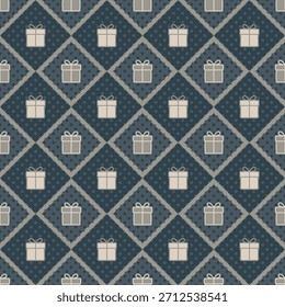 Decorative Geometric Gift Box Seamless Pattern for Festive Celebrations Design