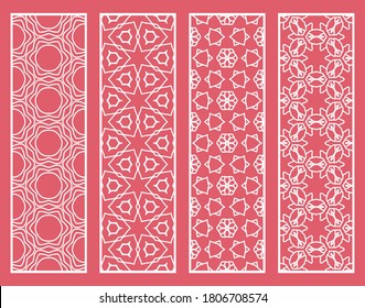 Bordes de línea geométrica decorativos con textura extensible. Ornamento tribal étnico árabe, indio, turco, plantillas de marcadores establecidas. Elementos de diseño aislados. Colección de patrones de encaje estilizados