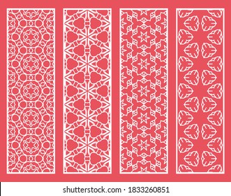 Bordes de línea geométrica decorativos con textura extensible. Ornamento tribal étnico árabe, indio, turco, plantillas de marcadores establecidas. Elementos de diseño aislados. Colección de patrones de encaje estilizados