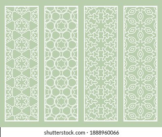 Dekorative geometrische Linienränder mit sich wiederholender Textur. Ethnische arabische Stämme, Indianer, türkische Ornamente, Lesezeichen-Vorlagen. Einzige Design-Elemente. Kollektion stilvoller Spitzen-Muster