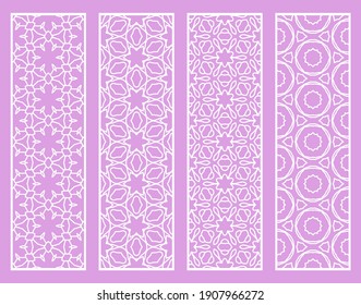 Bordes de línea geométrica decorativos con textura extensible. Ornamento tribal étnico árabe, indio, turco, plantillas de marcadores establecidas. Elementos de diseño aislados. Colección de patrones de encaje estilizados